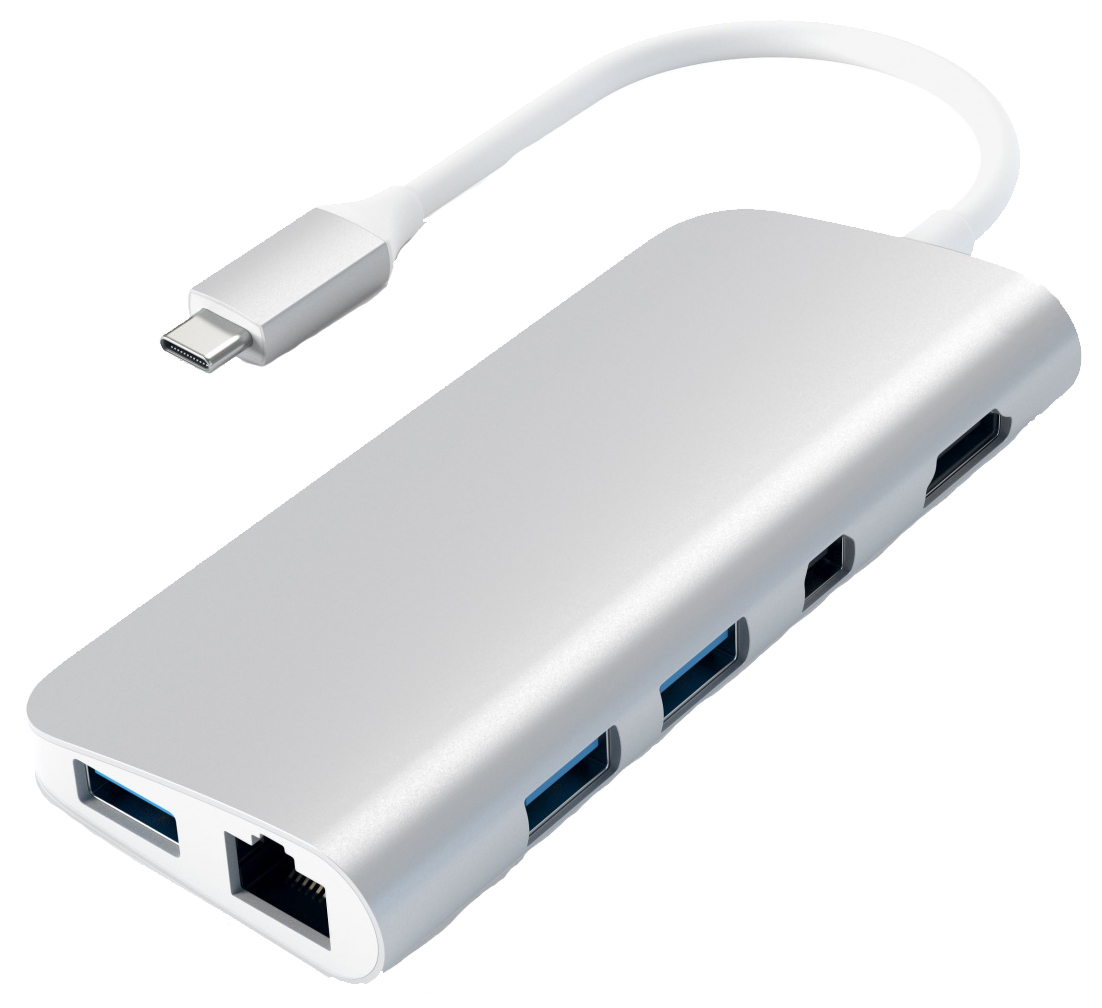 USB адаптер Satechi Aluminum Type-C Multimedia Adapter. Серебряный