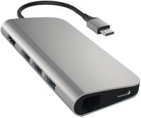 USB адаптер Satechi Aluminum Multi-Port Adapter 4K with Ethernet Цвет серый космос.