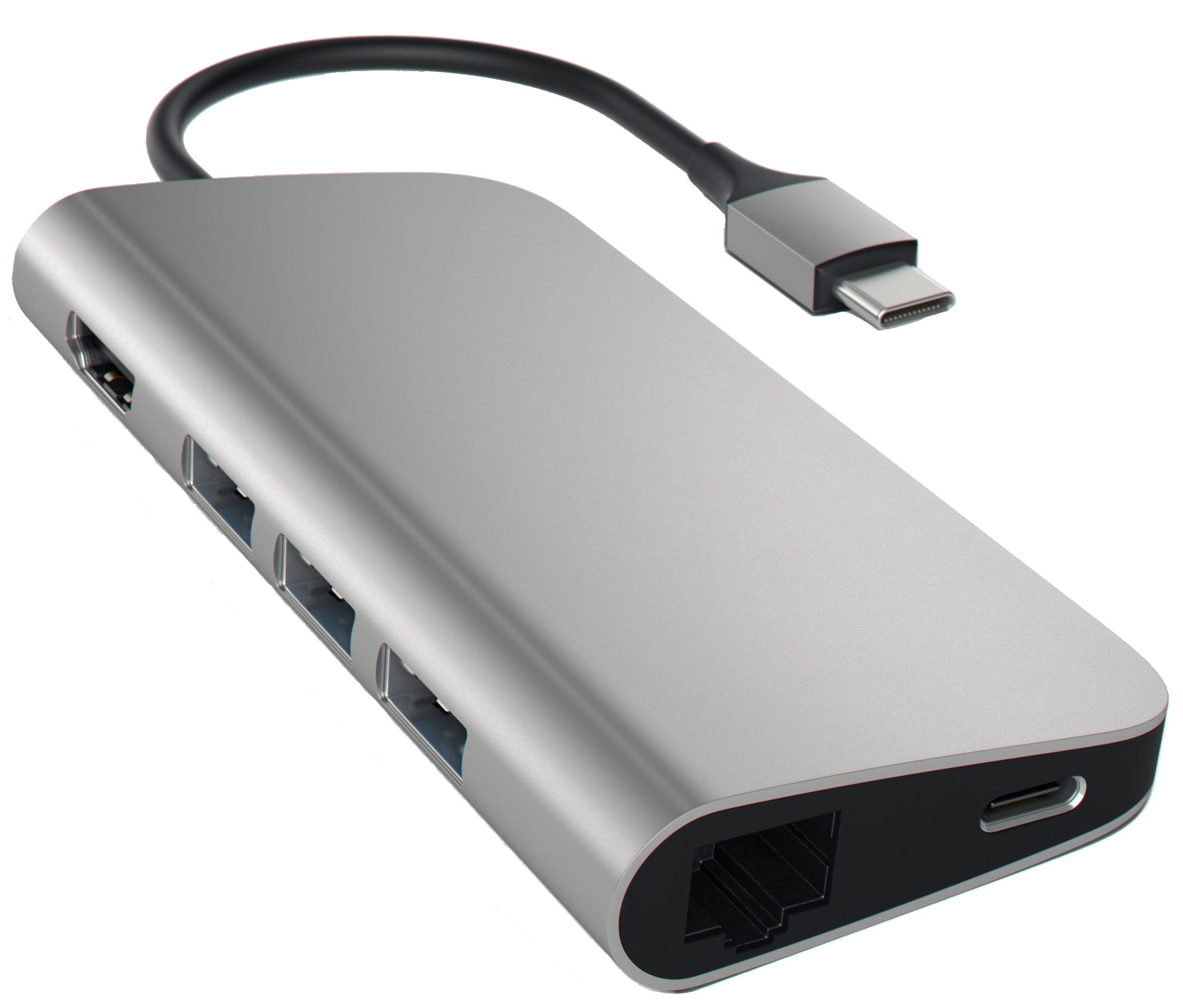 USB адаптер Satechi Aluminum Multi-Port Adapter 4K with Ethernet Цвет серый космос.