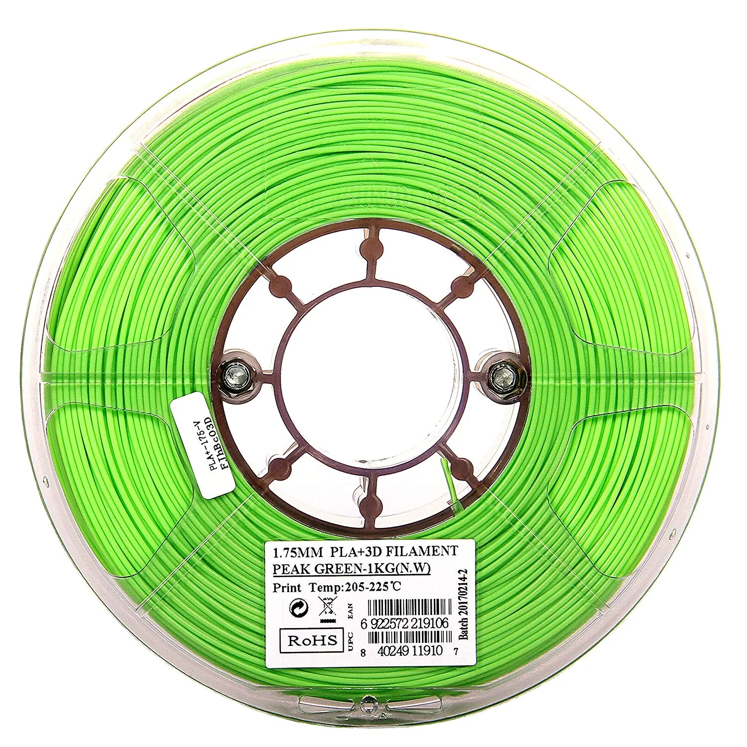 Катушка пластика PLA+ filament, 1.75 mm, peak green, 1 kg/roll
