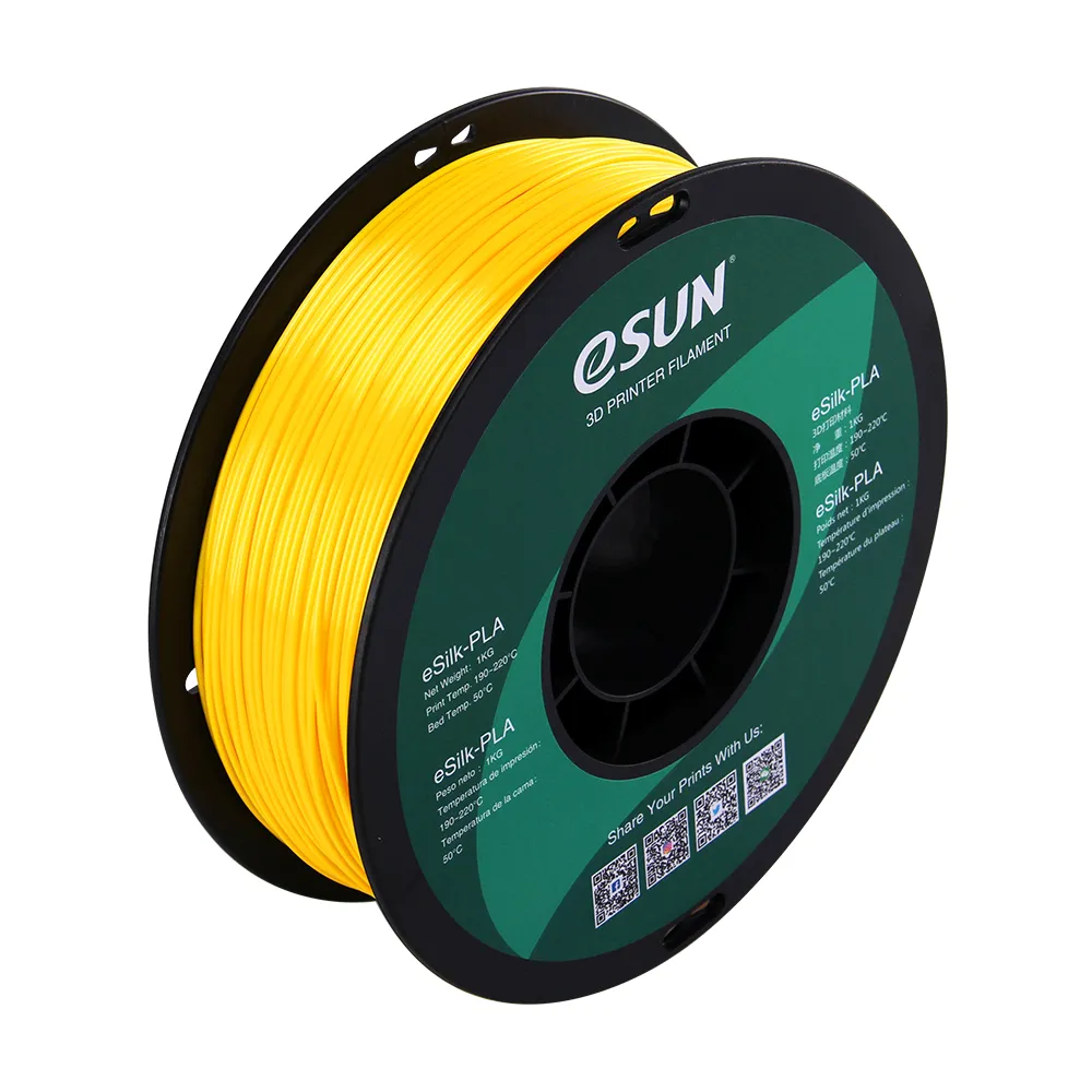 Катушка пластика eSilk-PLA filament, 1.75 mm, yellow, 1 kg/roll