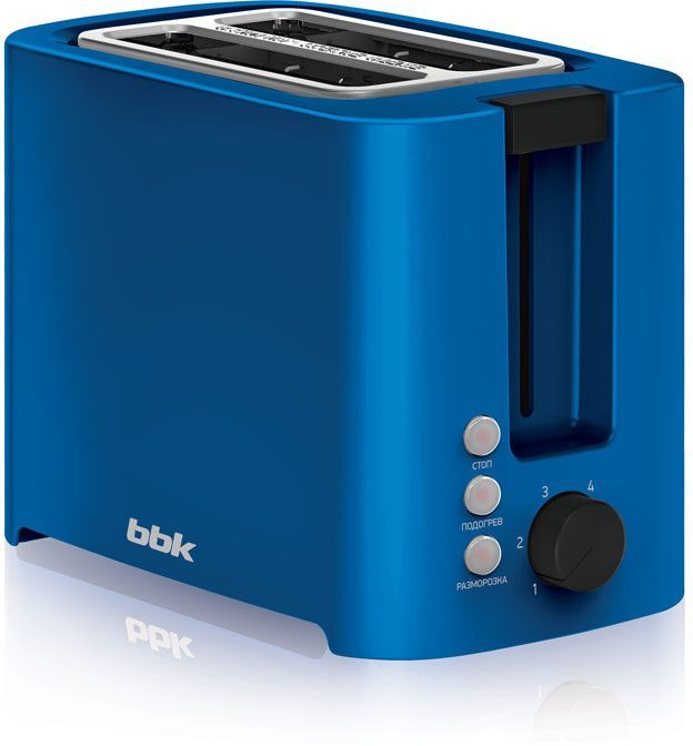 Тостер BBK TR81M [800 Вт, тостов - 2, подогрев, размораживание, синий, черный]