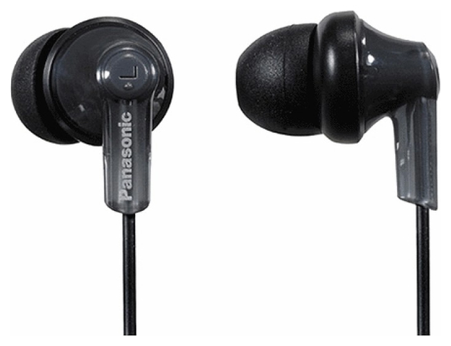 Наушники вкладыши Panasonic RP-HJE118GU 1.1м черный проводные в ушной раковине (RP-HJE118GUK)