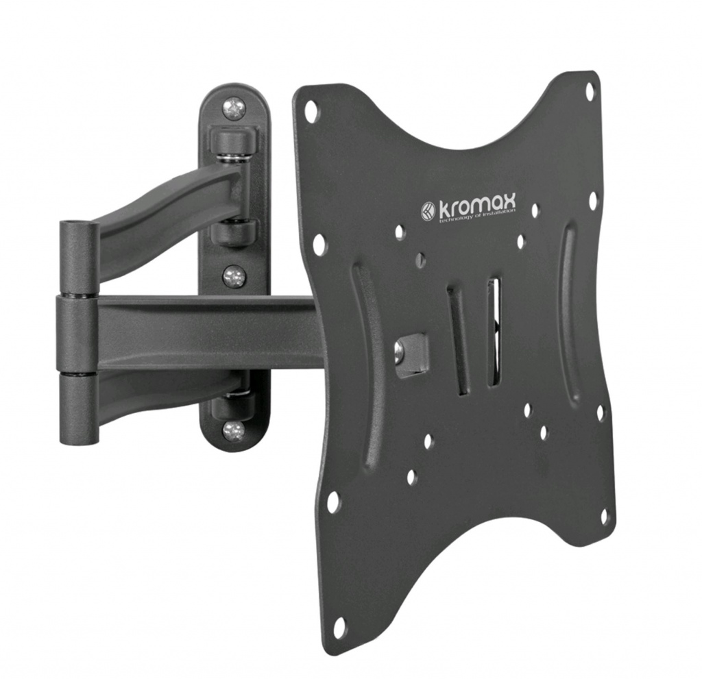 Кронштейн для телевизора Kromax TECHNO-3 серый 15"-40" макс.20кг настенный поворотно-выдвижной и наклонный