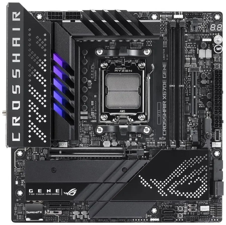 Материнская плата Asus ROG CROSSHAIR X670E GENE SocketAM5 AMD X670 2xDDR5 mATX AC`97 8ch(7.1) 2.5Gg RAID