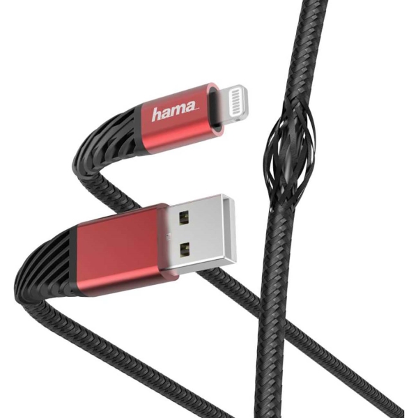 Кабель Hama 00187217 USB (m)-Lightning (m) 1.5м черный/красный