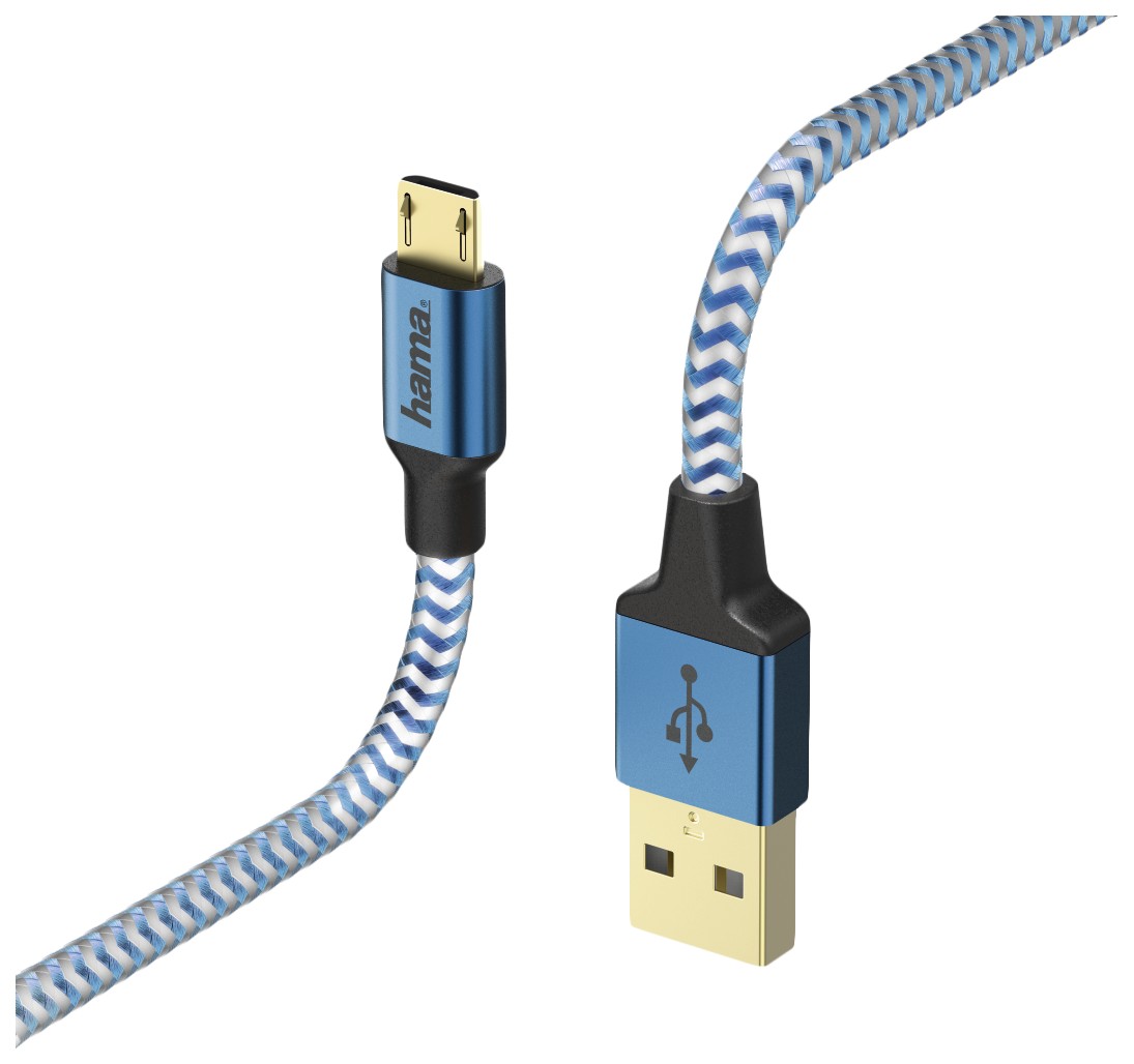 Кабель Hama 00178289 USB (m)-micro USB (m) 1.5м синий