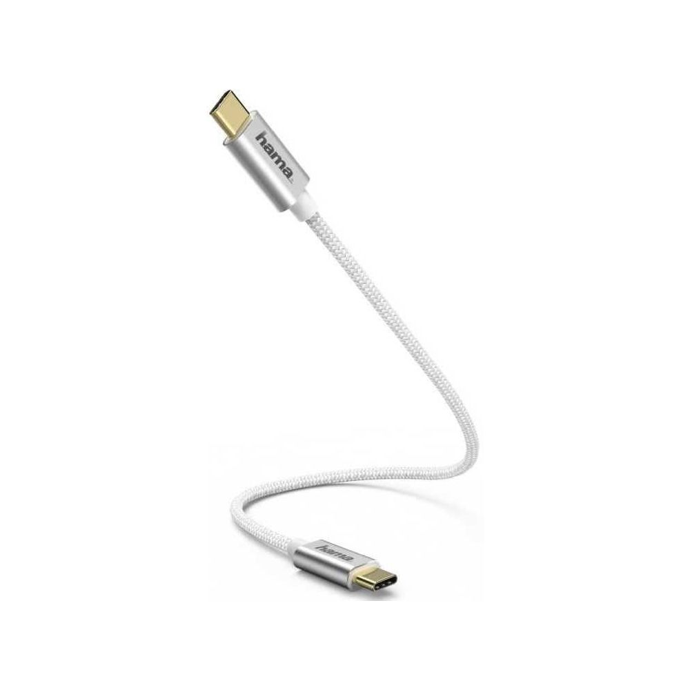 Кабель Hama 183332 USB Type-C (m)-USB Type-C (m) 0.2м серебристый