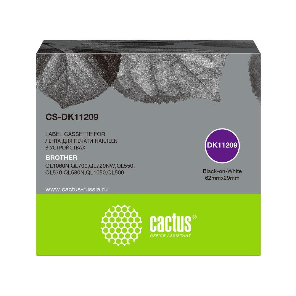 Картридж ленточный Cactus CS-DK11209 DK-11209 черный для Brother P-touch QL-500, QL-550, QL-700, QL-800
