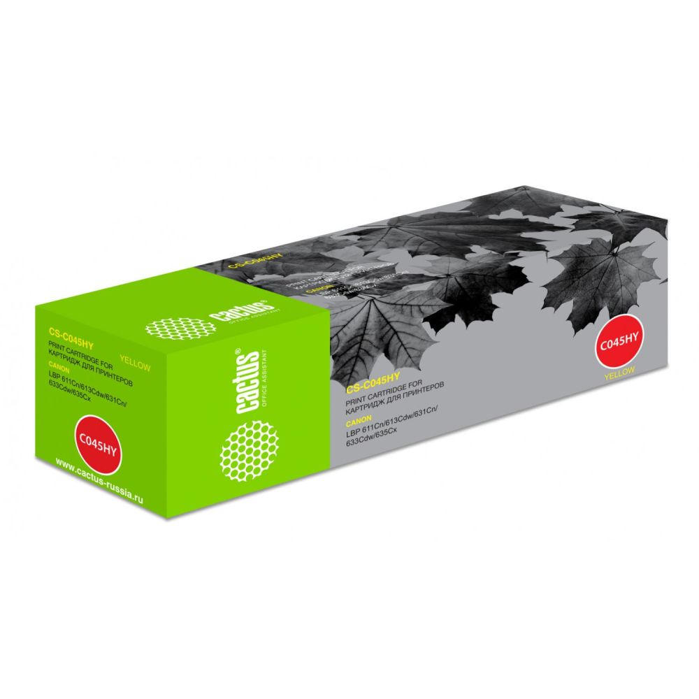 Картридж лазерный Cactus CS-C045HY 045 H Y желтый (2200стр.) для Canon LBP 611Cn/613Cdw/631Cn/633Cdw