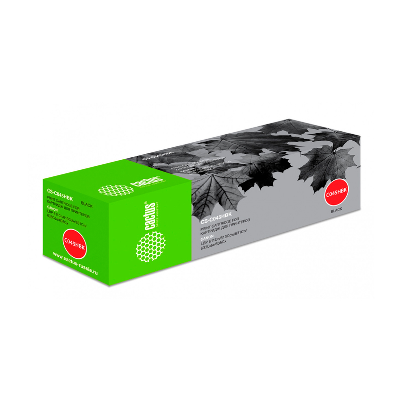 Картридж лазерный Cactus CS-C045HBK 045 H BK черный (2800стр.) для Canon LBP 611Cn/613Cdw/631Cn/633Cdw/635Cx