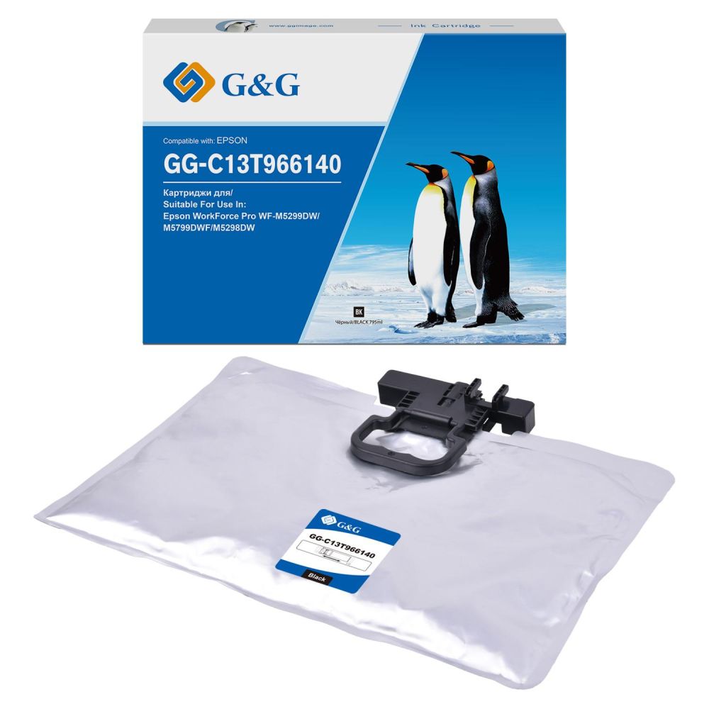 Картридж струйный G&G GG-C13T966140 T9661 черный (795мл) для Epson WorkForce Pro WF-M5299DW/M5799DWF/M5298DW