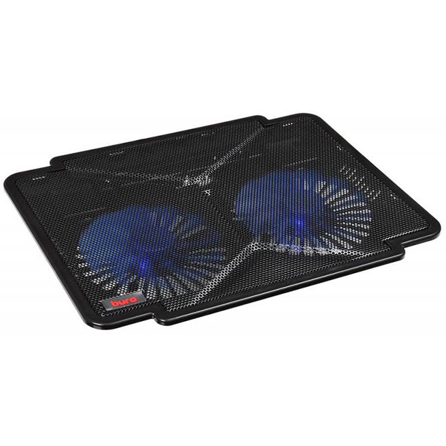 Подставка для ноутбука Buro BU-LCP140-B214H 14"338x255x22мм 1xUSB 2x 140ммFAN 480г металлическая сетка/пластик черный