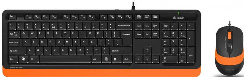 Клавиатура + мышь A4Tech Fstyler F1010 клав:черный/оранжевый мышь:черный/оранжевый USB Multimedia (F1010 ORANGE)