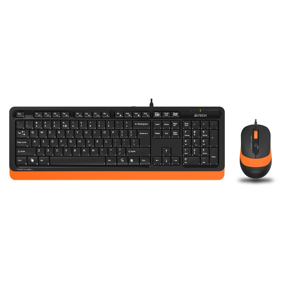 Клавиатура + мышь A4Tech Fstyler F1010 клав:черный/оранжевый мышь:черный/оранжевый USB Multimedia (F1010 ORANGE)