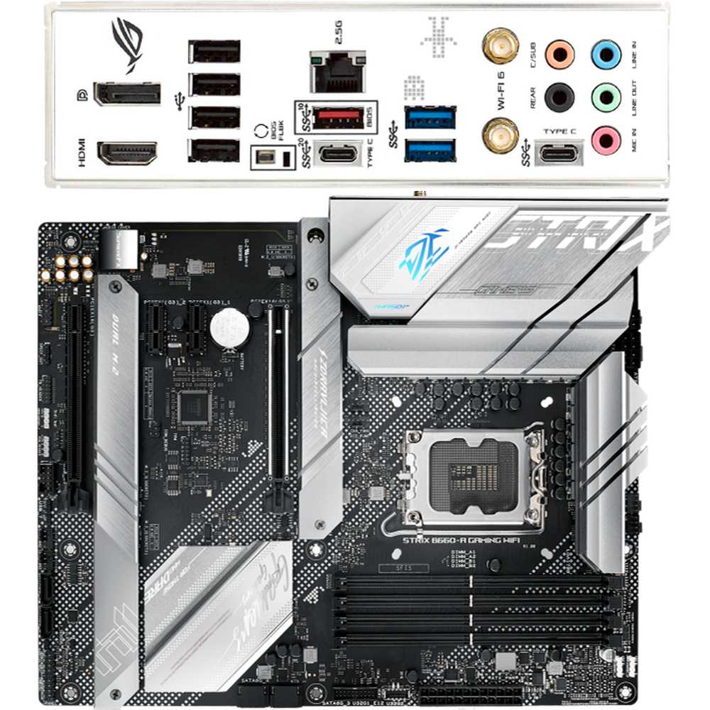 Материнская плата Asus ROG STRIX B660-A GAMING WIFI D4 Soc-1700 Intel B660 4xDDR4 ATX AC`97 8ch(7.1) 2.5Gg RAID+HDMI+DP