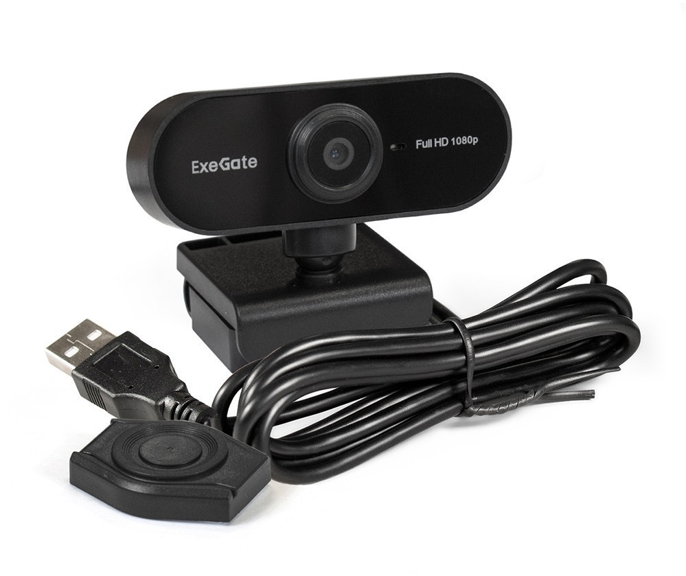 Вебкамера ExeGate Stream C925 FullHD T-Tripod, 2 MP, 1920x1080, встроенный микрофон, USB 2.0, черный (EX287379RUS)