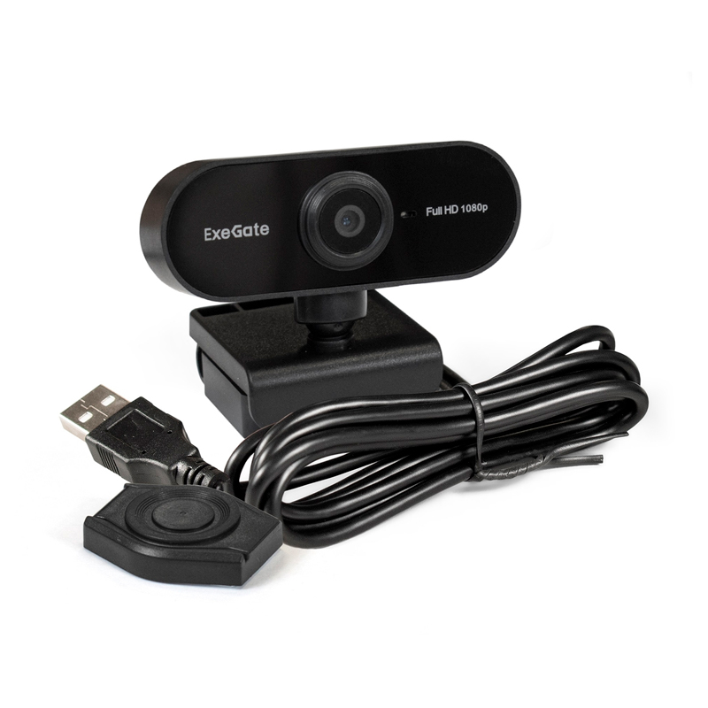 Вебкамера ExeGate Stream C925 FullHD T-Tripod, 2 MP, 1920x1080, встроенный микрофон, USB 2.0, черный (EX287379RUS)