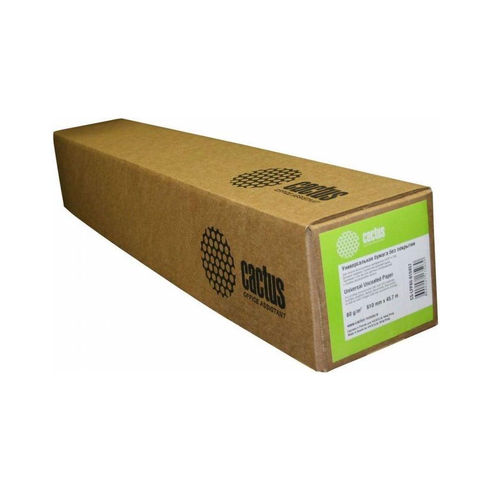 Бумага Cactus Eco CS-LFP80-610457E 24"(A1) 610мм-45.7м/80г/м2 CIE155% универсальная втулка:50.8мм (2") (упак.:1рул)