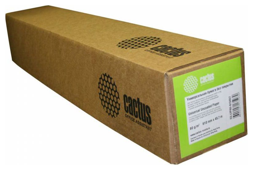 Бумага Cactus Eco CS-LFP80-610457E 24"(A1) 610мм-45.7м/80г/м2 CIE155% универсальная втулка:50.8мм (2") (упак.:1рул)
