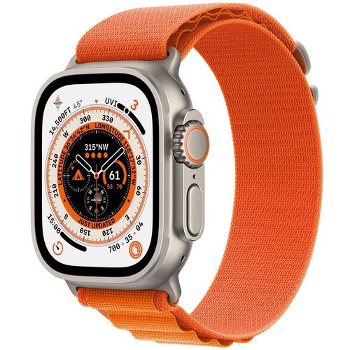 Смарт-часы Apple Watch Ultra A2622 49мм OLED корп.титан Alpine Loop рем.оранжевый разм.брасл.:M (MQEU3LL/A)