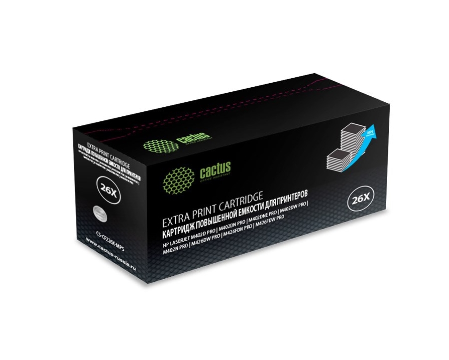 Картридж лазерный Cactus CS-CF226X-MPS CF226XX черный (12000стр.) для HP LJ M402d/M402n/M426dw/M426fdn/M426fdw