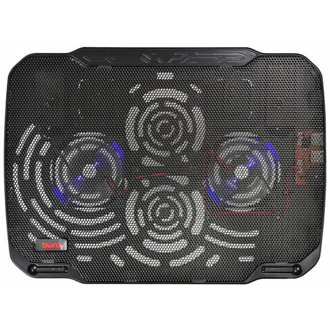 Подставка для ноутбука Buro BU-LCP156-B208 15.6"355x260x21мм 2xUSB 2x 80ммFAN 560г металлическая сетка/пластик черный