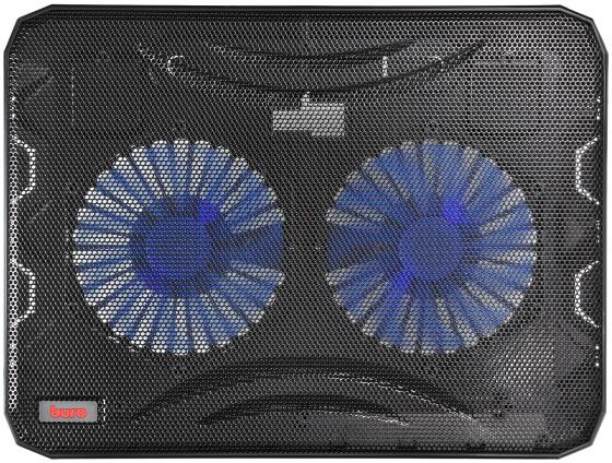 Подставка для ноутбука Buro BU-LCP156-B214 15.6"358x270x21мм 1xUSB 2x 140ммFAN 597г металлическая сетка/пластик черный