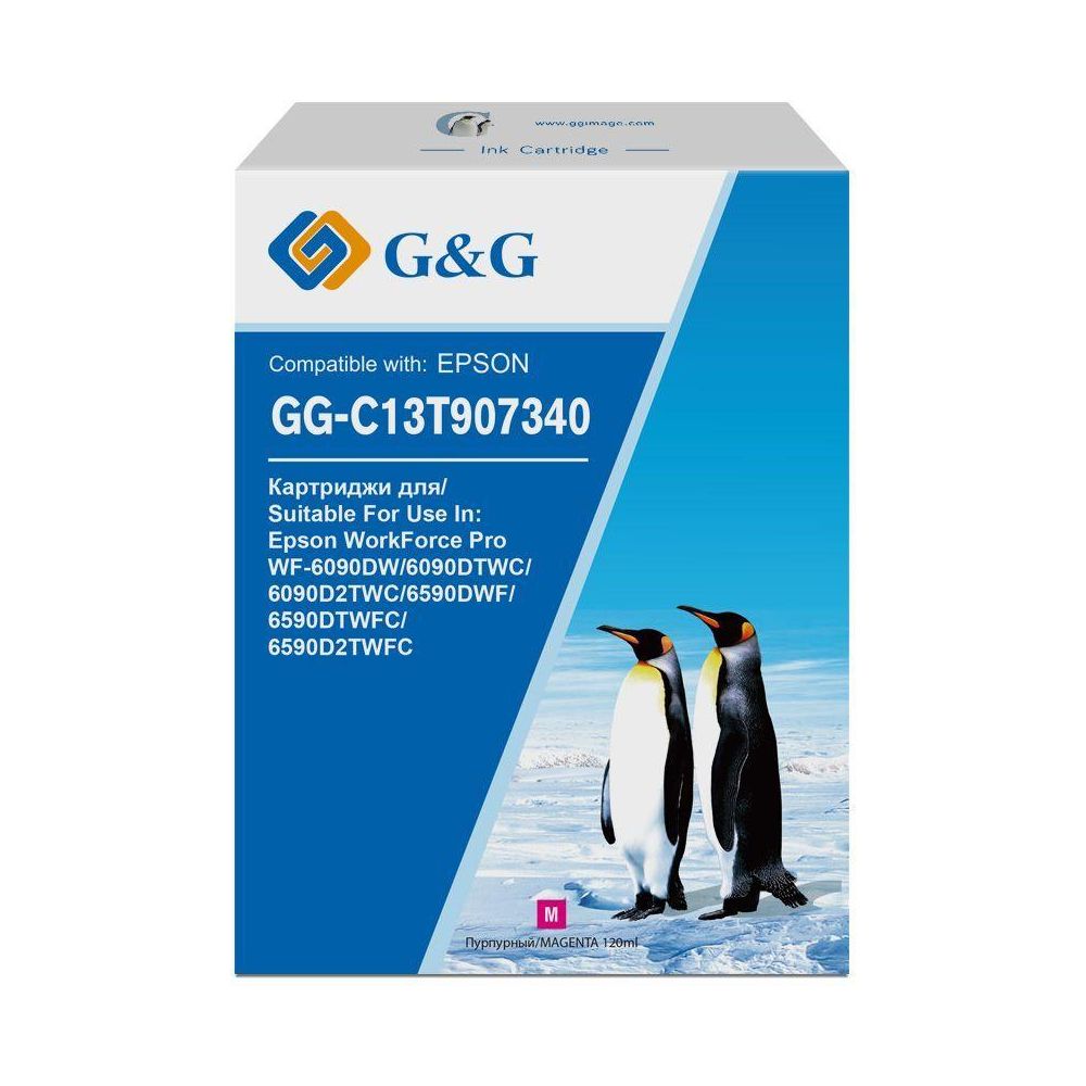 Картридж струйный G&G GG-C13T907340 пурпурный (120мл) для Epson WorkForce Pro WF-6090DW/6090DTWC/6090D2TWC/6590DWF
