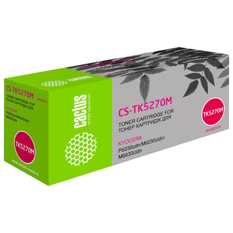 Картридж лазерный Cactus CS-TK5270M TK-5270M пурпурный (6000стр.) для Kyocera Ecosys P6230cdn/M6230cidn/M6630cidn