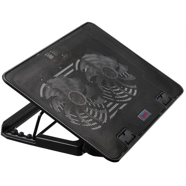 Подставка для ноутбука Buro BU-LCP156-B214H 15.6"355x255x30мм 2xUSB 2x 140ммFAN 900г металлическая сетка/пластик черный