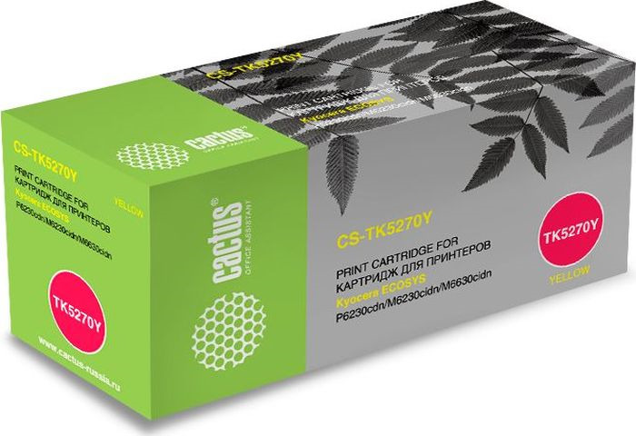Картридж лазерный Cactus CS-TK5270Y TK-5270Y желтый (6000стр.) для Kyocera Ecosys P6230cdn/M6230cidn/M6630cidn