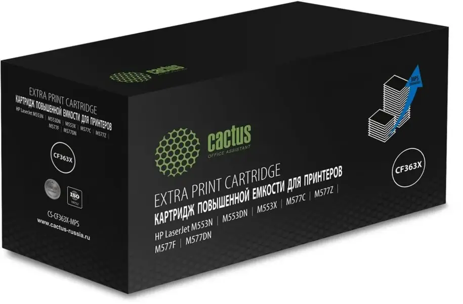 Картридж лазерный Cactus CS-CF363X-MPS CF363XX пурпурный (18000стр.) для HP CLJ M552dn/M553dn/M553N/M553x