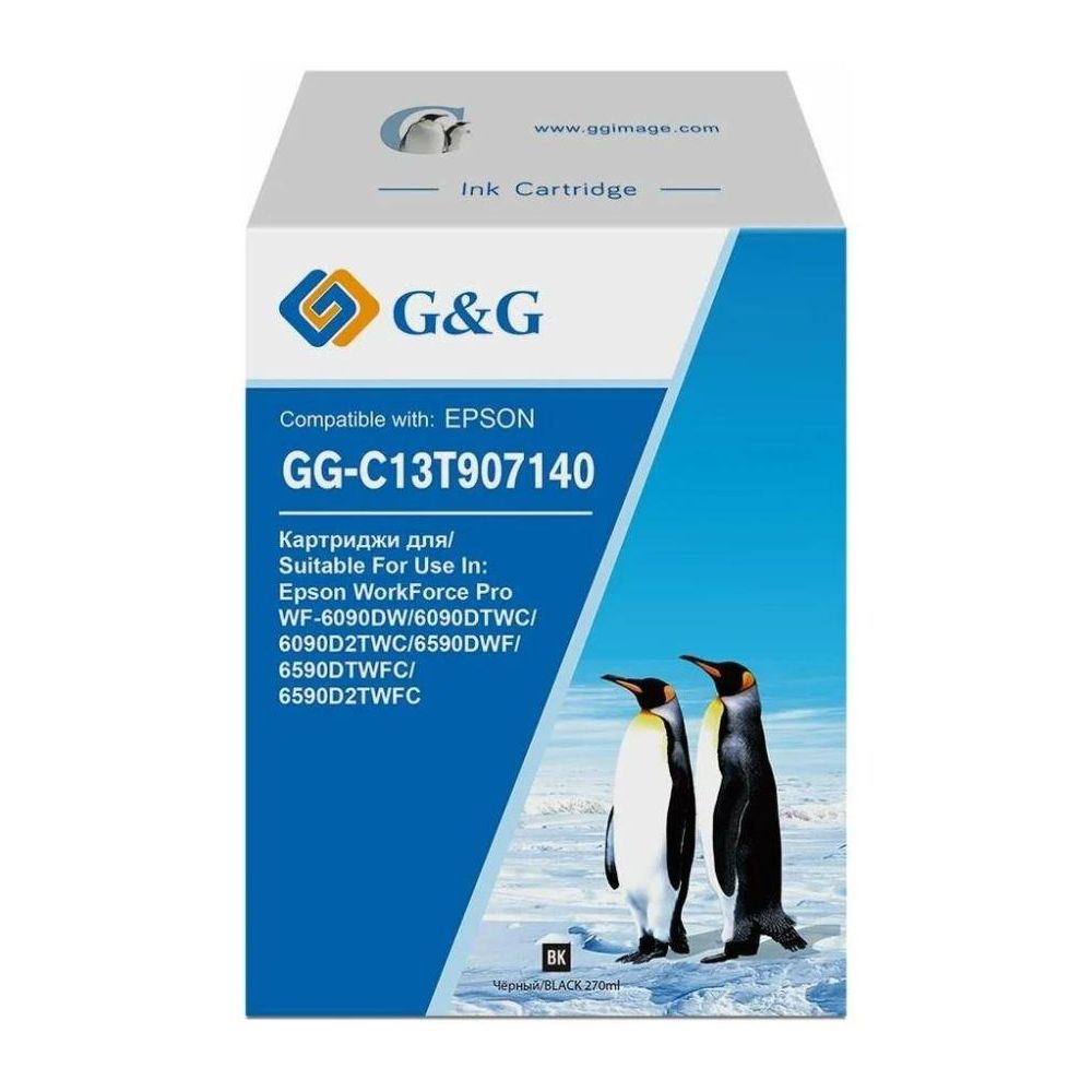 Картридж струйный G&G GG-C13T907140 черный (270мл) для Epson WorkForce Pro WF-6090DW/6090DTWC/6090D2TWC/6590DWF