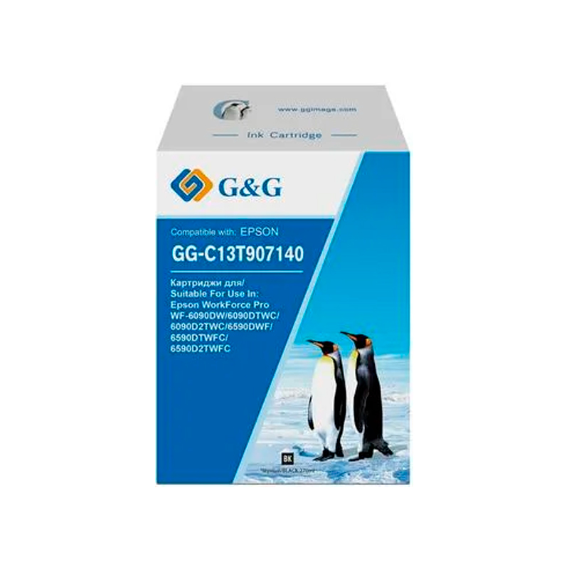 Картридж струйный G&G GG-C13T907140 черный (270мл) для Epson WorkForce Pro WF-6090DW/6090DTWC/6090D2TWC/6590DWF