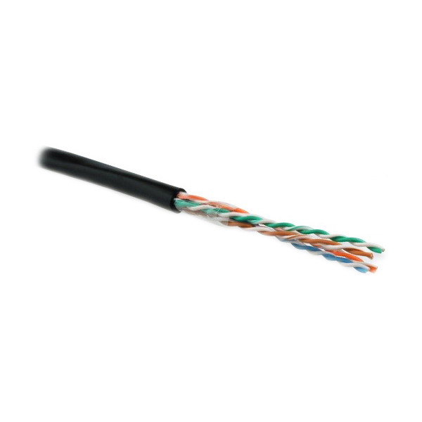 Кабель информационный Hyperline UUTP4-C5E-S24-OUT-PE-BK-500 кат.5E U/UTP 4X2X24AWG PE внешний 500м черный