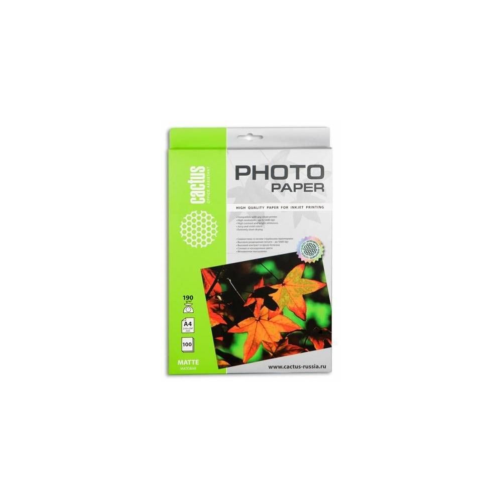 Фотобумага Cactus CS-MA4190100 A4/190г/м2/100л./белый матовое для струйной печати