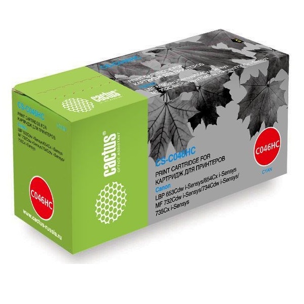 Картридж лазерный Cactus CS-C046HC 046 H C голубой (5000стр.) для Canon LBP 653Cdw/654Cx/MF732Cdw/734Cdw/735Cx