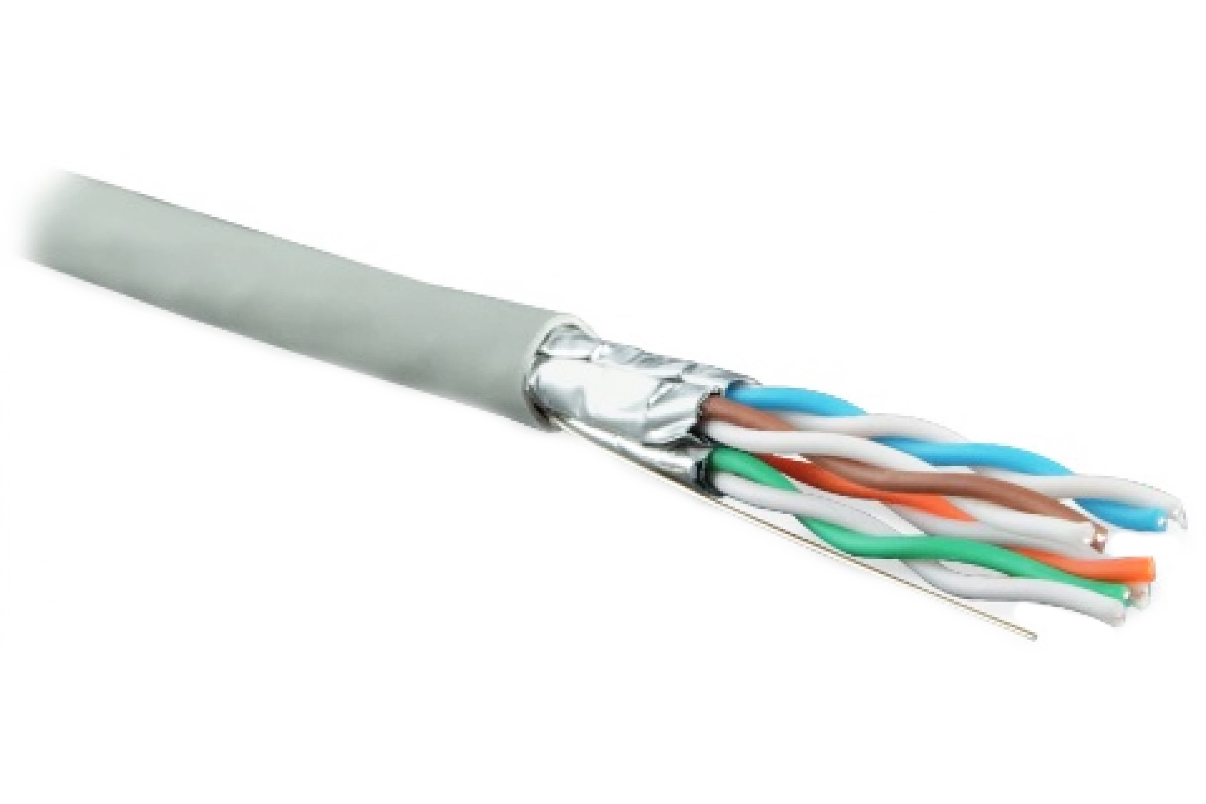 Кабель информационный Hyperline UFTP4-C6-S23-IN-LSZH-GY-500 кат.6 U/FTP 4X2X23AWG LSZH внутренний 500м серый
