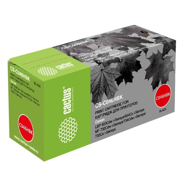 Картридж лазерный Cactus CS-C046HBK 046 H BK черный (6300стр.) для Canon LBP 653Cdw/654Cx/MF732Cdw/734Cdw/735Cx