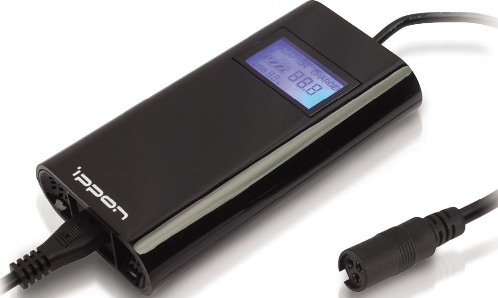 Блок питания Ippon D90U автоматический 90W 15V-19.5V 8-connectors 4.5A 1xUSB 2.1A от бытовой электросети LСD индикатор
