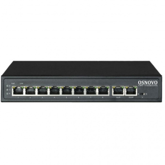 Коммутатор/ OSNOVO Passive PoE коммутатор, 8*10/100 Base-T+ 2*10/100 Base-T Uplink, до 30W на порт