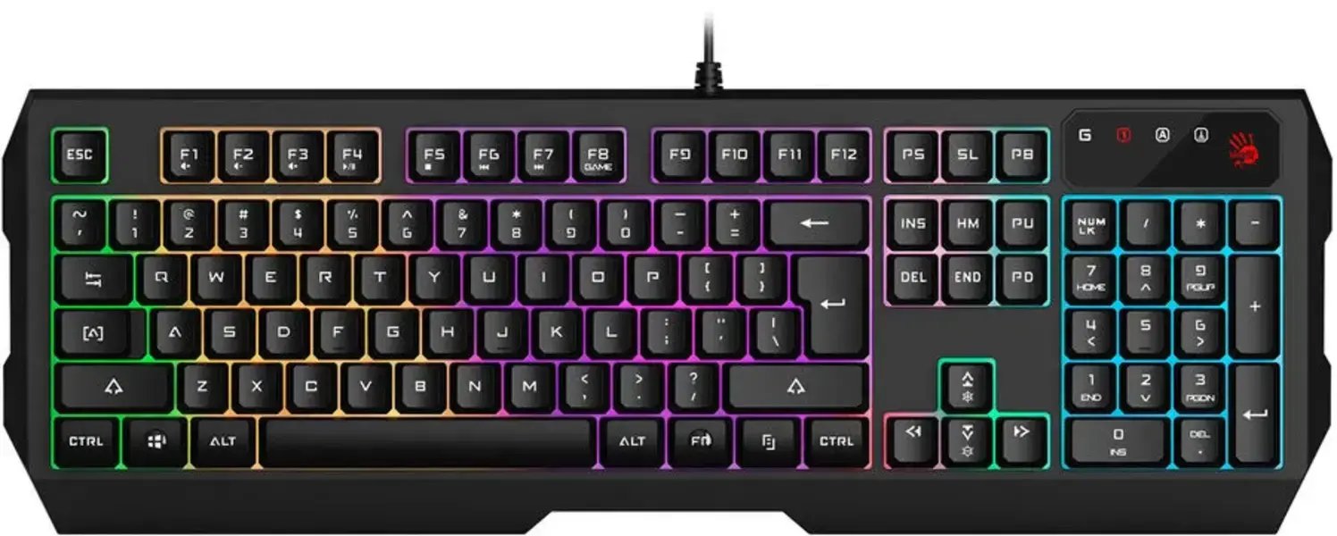 Клавиатура A4Tech Bloody B135N черный USB Multimedia for gamer LED (подставка для запястий) (B135N)
