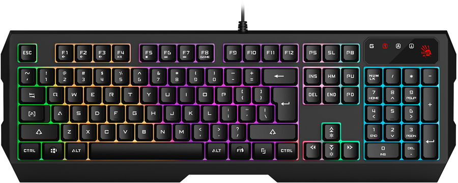 Клавиатура A4Tech Bloody B135N черный USB Multimedia for gamer LED (подставка для запястий) (B135N)