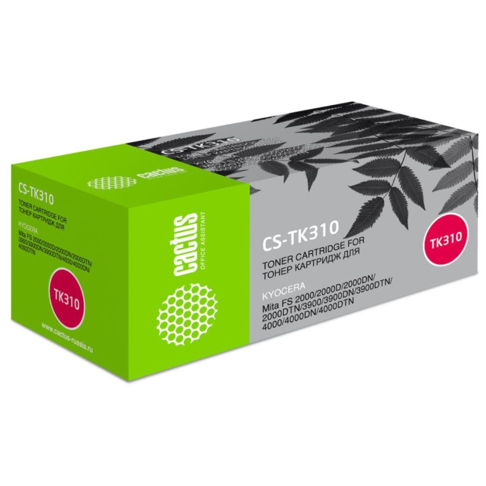 Картридж лазерный Cactus CS-TK310 TK-310 черный (12000стр.) для Kyocera Mita FS 2000/2000D/2000DN/2000DTN/3900/3900DN/3900DTN/4000