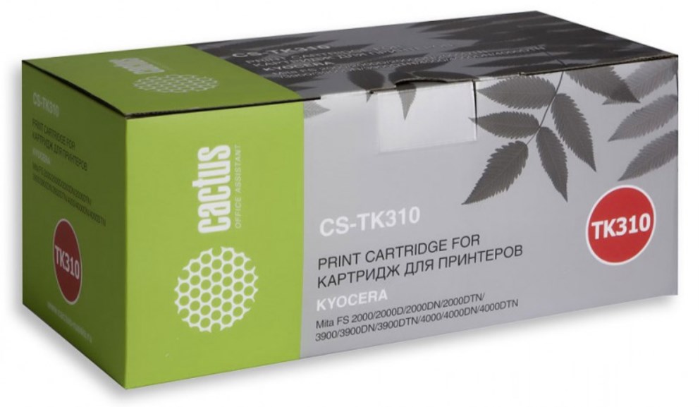 Картридж лазерный Cactus CS-TK310 TK-310 черный (12000стр.) для Kyocera Mita FS 2000/2000D/2000DN/2000DTN/3900/3900DN/3900DTN/4000