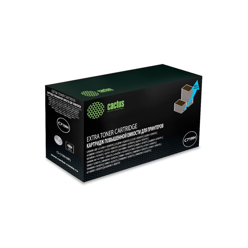 Картридж лазерный Cactus CS-C719H-MPS 719HX черный (8000стр.) для Canon MF5840dni-Sensys/MF5880dni; LBP6300i/6650i