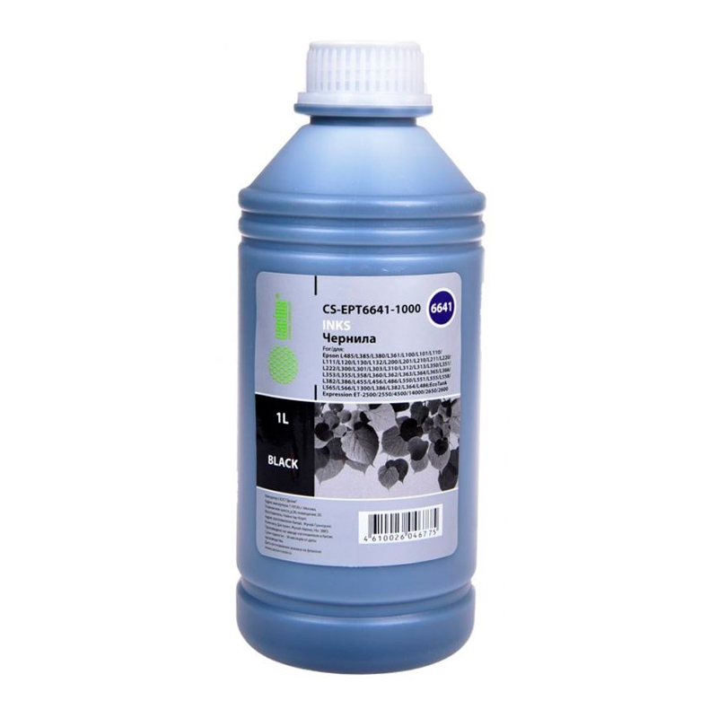 Чернила Cactus CS-EPT6641-1000 T6641 черный 1000мл для Epson L100/L110/L120/L132/L200/L210/L222/L300/L312/L350/L355/L362/L366/L456/L550/L555/L566/L1300