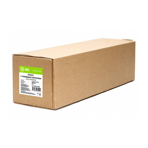 Бумага Cactus CS-PG200-61030 24"(A1) 610мм-30м/200г/м2/белый глянцевое для струйной печати втулка:50.8мм (2")