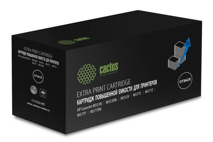 Картридж лазерный Cactus CS-CF362X-MPS CF362XX желтый (18000стр.) для HP CLJ M552dn/M553dn/M553N/M553x